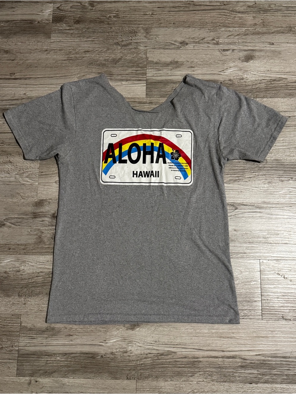 Gray Aloha Hawaii Short Sleeve Graphic Tee vintage
